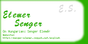 elemer senger business card