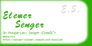 elemer senger business card